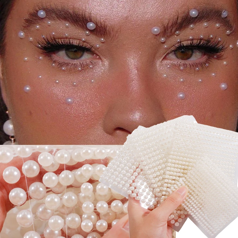 Sombra de ojos de tamaño mixto, diamantes de cara, Festival, decoración  corporal, joyas, pegatinas, autoadhesivas, tatuajes falsos, maquillaje,  uñas, diamantes de imitación - AliExpress
