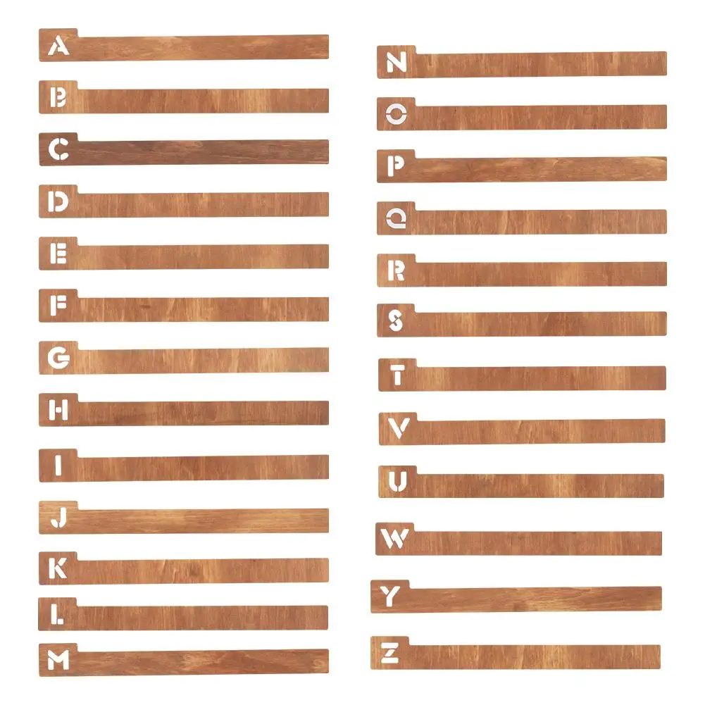 26 Pc Vinyl Record Category Label A-Z Record Divider Wooden Record Alphabet Separator Alphabetize Organizer For Album Media Book
