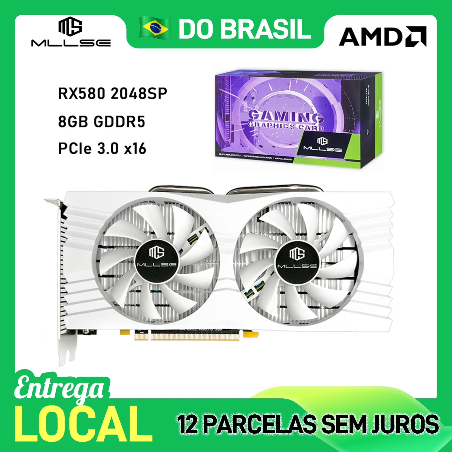 グラフィックボード・グラボ・ビデオカード MLLSE AMD RX 580 8GB 2048SP gaming grap Mllse RX 580 8GB Graphics Card, 2048SP GDDR5 256 Bit GPU
