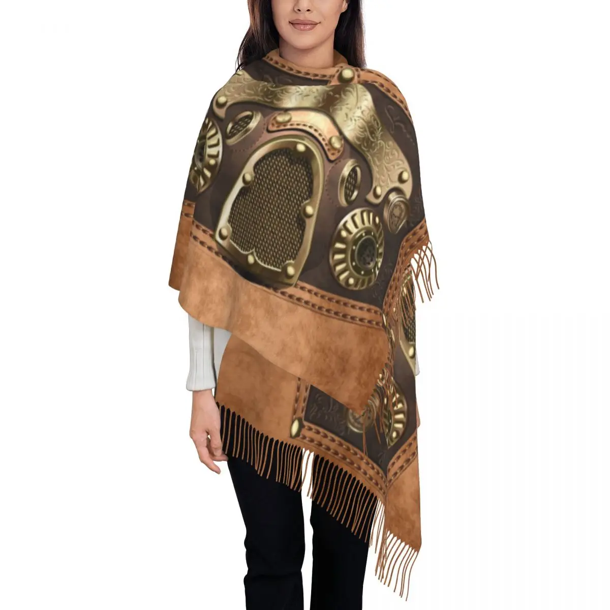 

Модные блестящие шали в стиле стимпанк, женский зимний осенний шарф