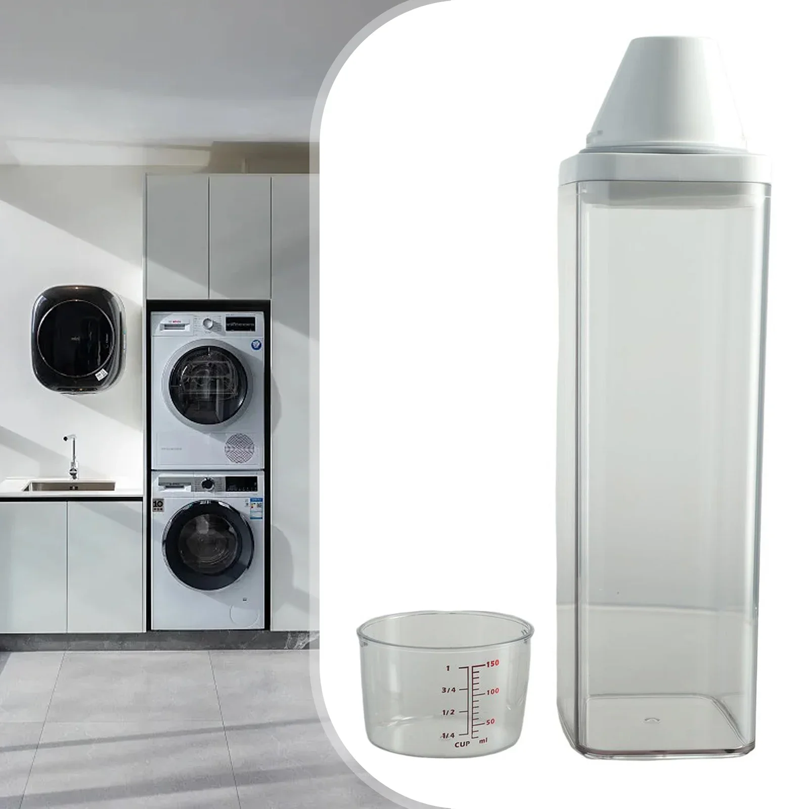 

700/1100/1500/1900ml Plastic Laundry Washing Up Powder Container Soap Detergents Storage Box Lid Storage Boxes