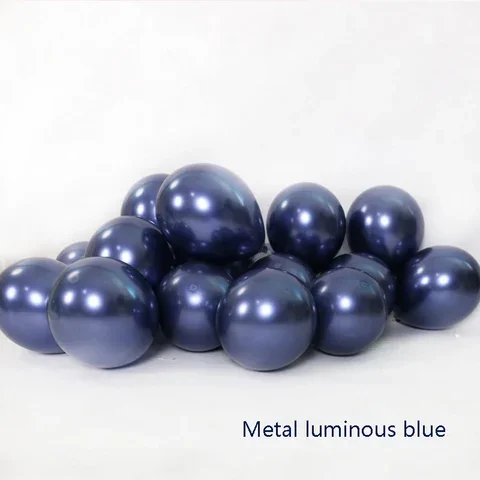 

10/20pcs 10inch Metallic Luminous Blue Latex Balloons Wedding Dark Blue Chrome Globos Birthday Party Decoration Kids Supplies