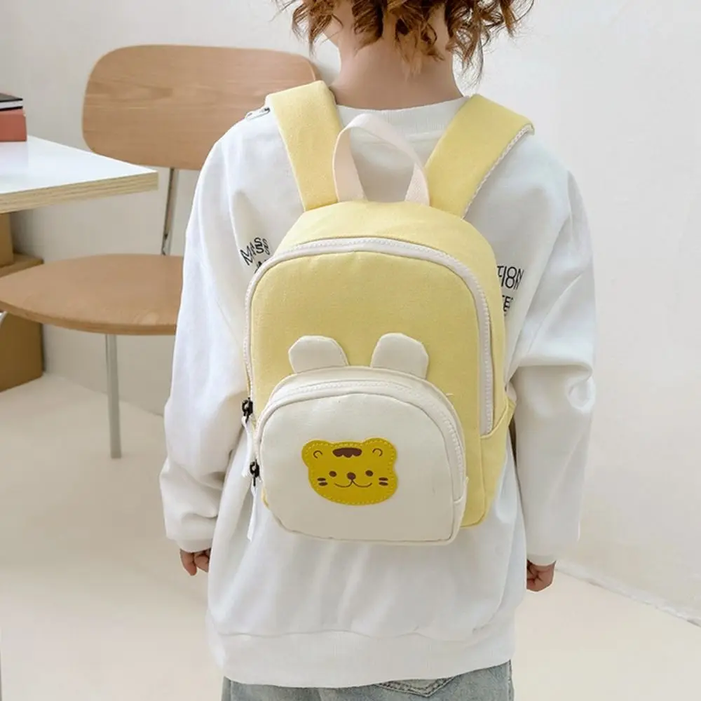 Shoulder Bag Korean Kindergarten Schoolbag Canvas Cartoon Bear Children's Handbags Adjustable Kids Backpack for Teenager