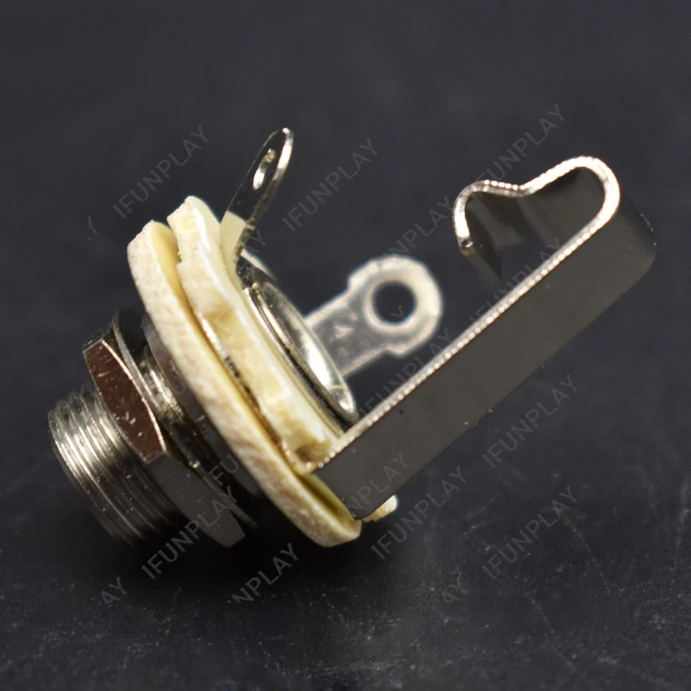 60Pcs Copper 1/4" Stereo Plug jack Connector 6.35mm 6.3mm Welding Type Panel Socket for Electric Guitar Bass