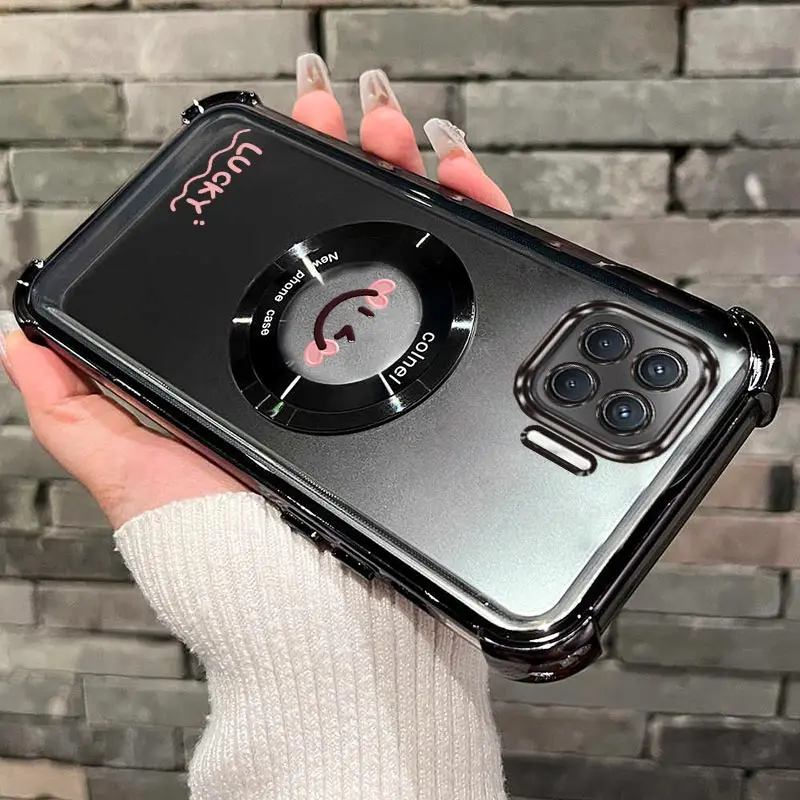 Transparent Smile Face Magnetic Phone Case - Airbag Anti-Knock Cover