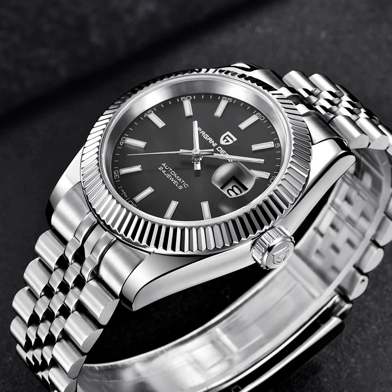 40MM PAGANI DESIGN Men's Automatic Mechanical Watch Luxury Sapphire Glass 100M Water Resistant Stainless Steel NH35 Reloj Hombre mechanical watch