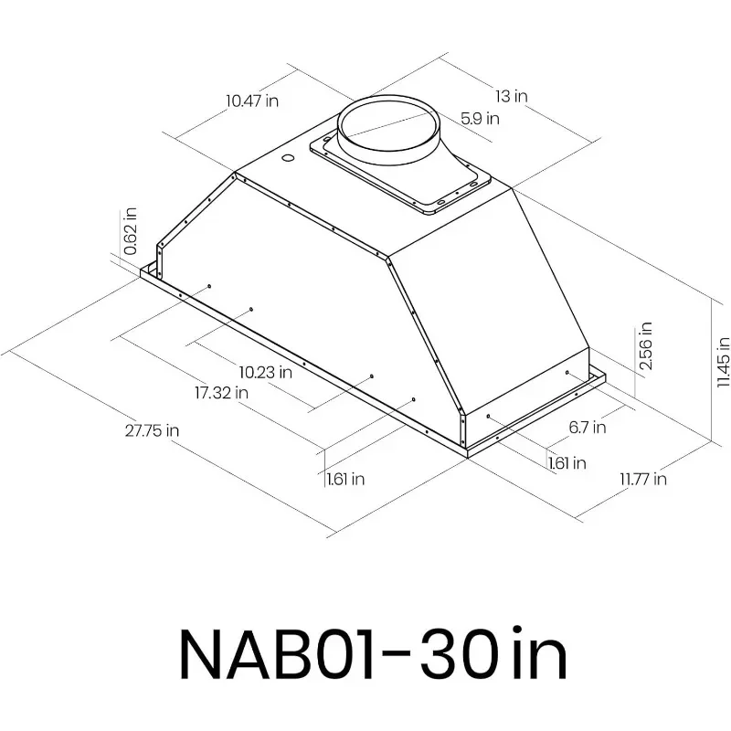 Range Hood Insert, EKON NAB01-30IN 900CFM Built-in Range Hoods Ducted/Ductless with 4-Speed Soft Touch Panel Control 6