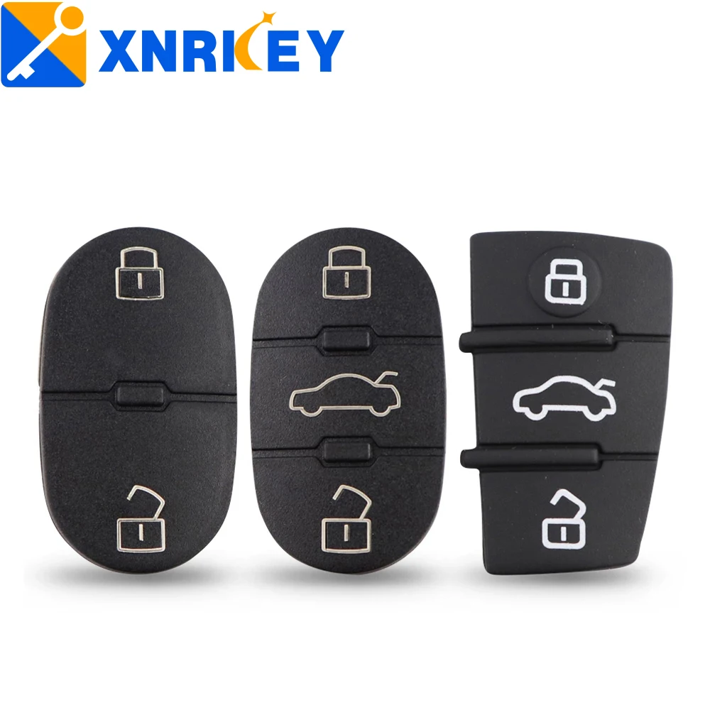 2/3 Button Car Key Shell Silicone Rubber Button Pad Repair Skin For Audi A3 A4 A5 A6 A8 A2 TT B6 Q3 Q5 Q7 S RS Case Pad