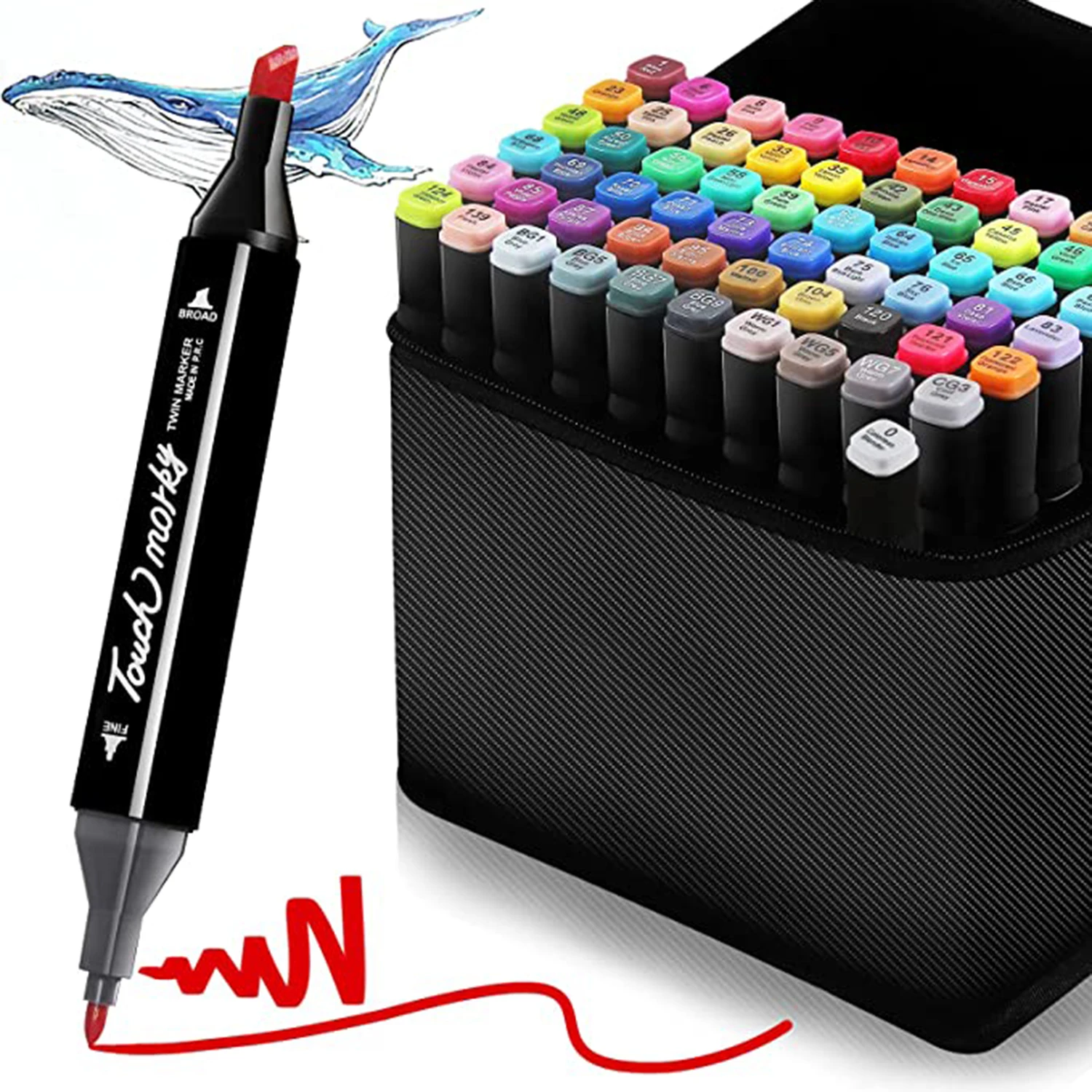 12-80 Colors Set Art Marker Alcohol Felt Pen Dual Tips Manga Sketching  Markers Dual Brush Marker School Supplies Drawing Set
