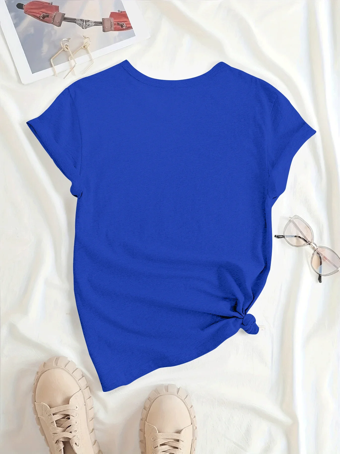 Plus Size T-Shirt - Women's Casual Graphic Tee Shirt | Breathable Cotton, Loose Fit
