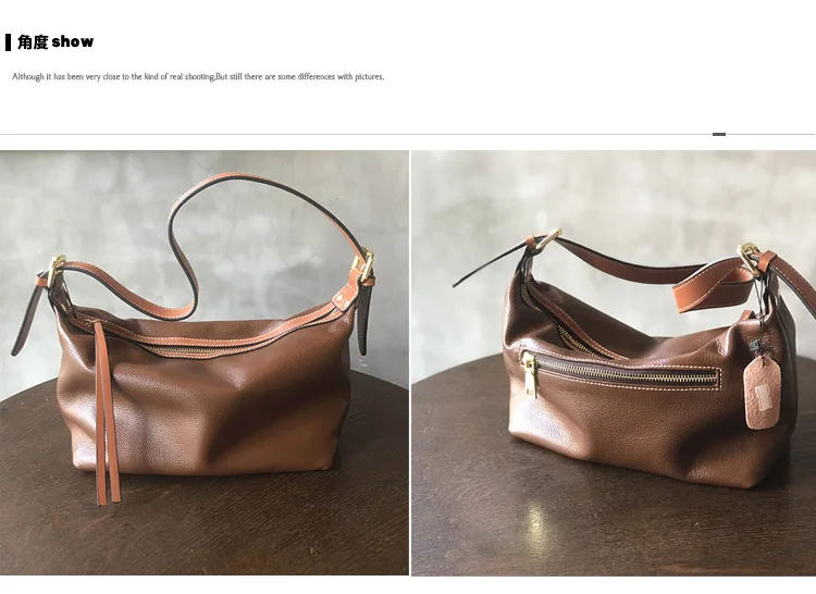 Genuine Leather Women's Shoulder Bag Real Soft Cowhide Tote Bag Lady New Style Simple Temperament Crossbody Bag Luxury Handbag