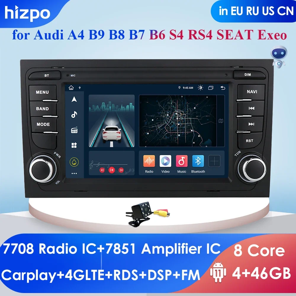 Kit Panel Radio Para Audi A4 B5 8D | Compatible Con Sistemas Activos | Incluye Adaptador ISO Y Antena | Color Negro