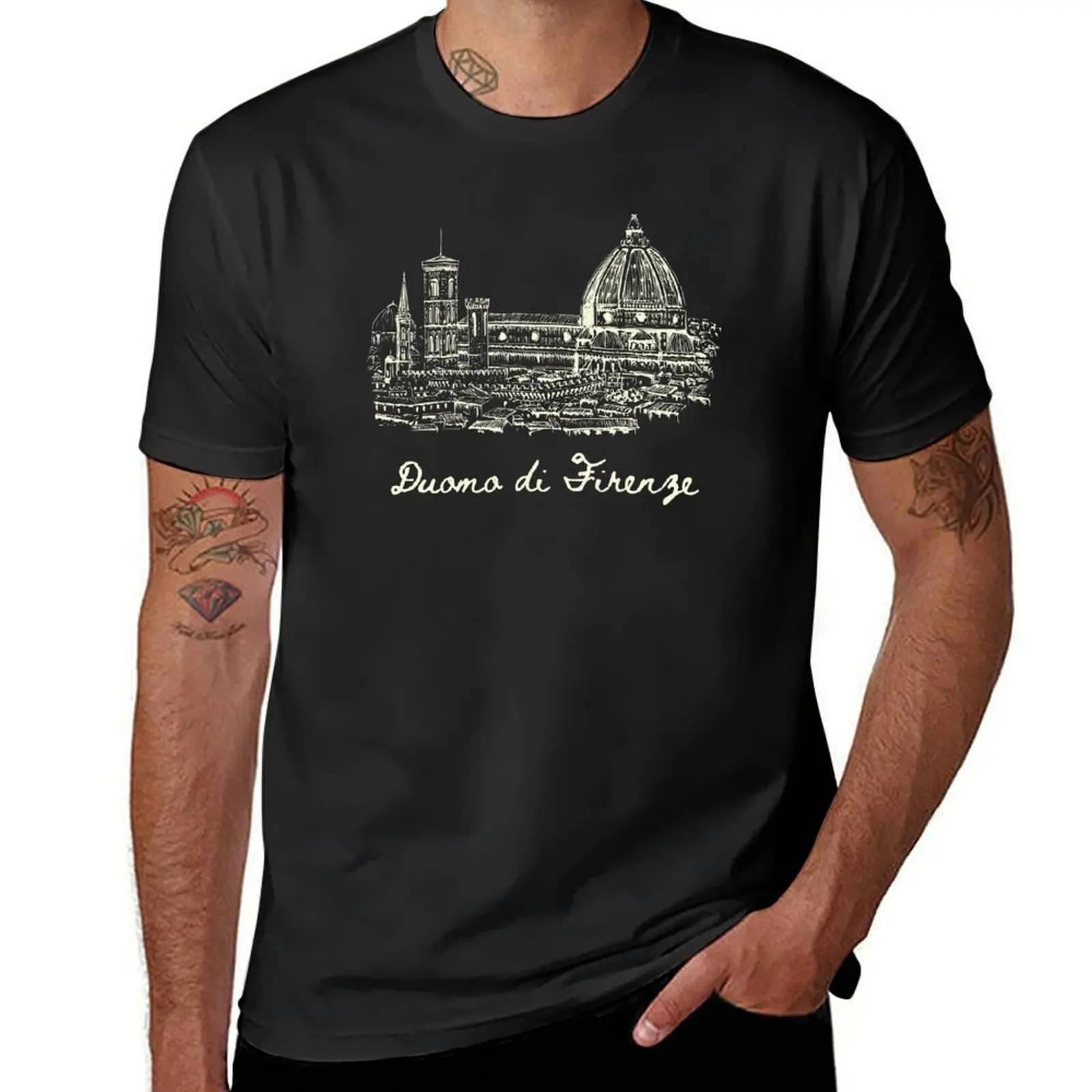 Мужская белая футболка с изображением флорентийского собора | Duomo di Firenze