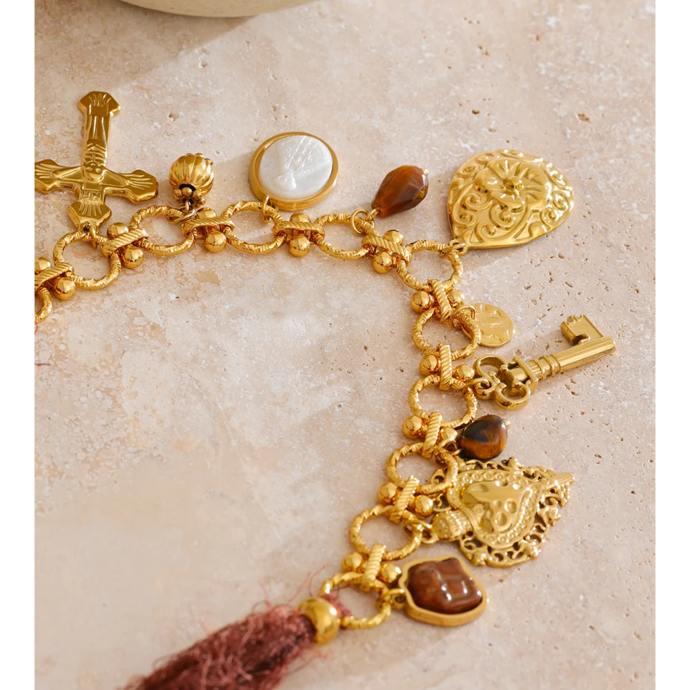Yhpup Handmade Necklace 18K Golden Plated Stainless Steel