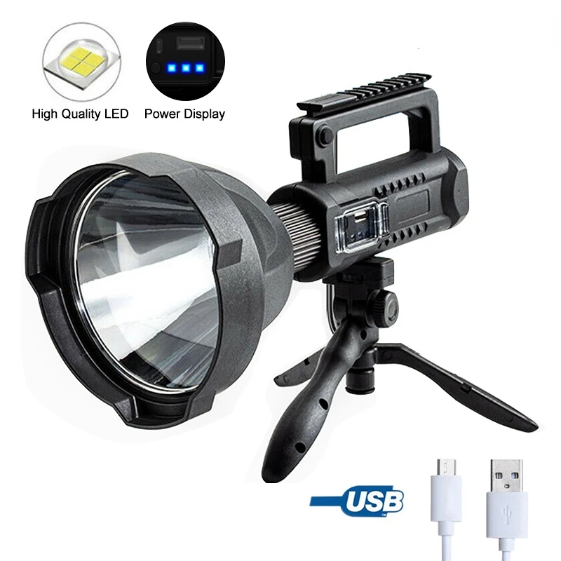 

High Power Led Flashlights Ultra-long Camping Lantern Powerful Power Bank Fishing Searchlight Portable Working Spotlight