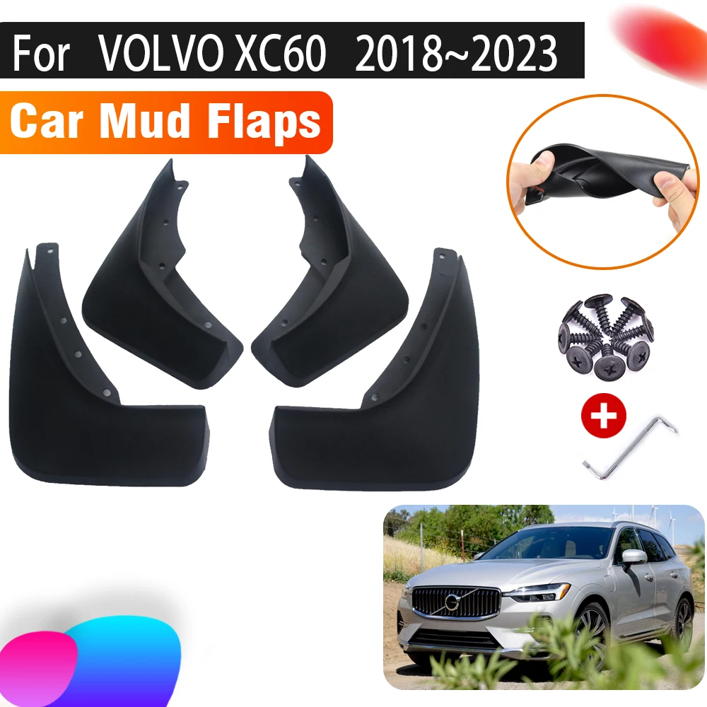 

4PCS Car Mud Flaps For VOLVO XC60 Accessories 2018~2023 Anti-splash Mudguards Splash Guard Front Rear Mud Fender Car Accessories