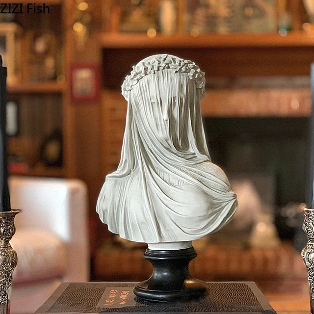 Artwork Veiled Lady Character Resin Sculpture Cape Woman Figures Portrait  Statue Ornaments Living Room Decoration Furnishings - AliExpress