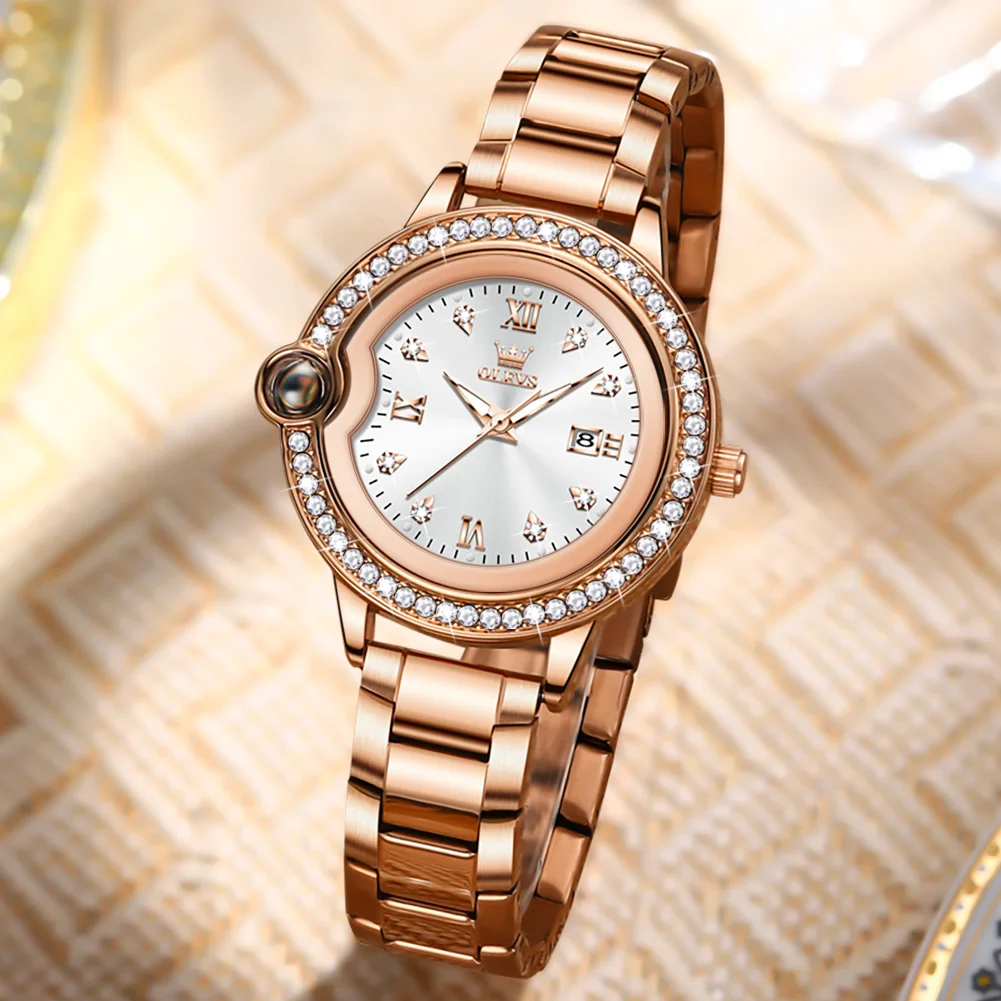 ساعة OLEVS 5588 للسيدات كوارتز مقاومة للماء، ساعة...