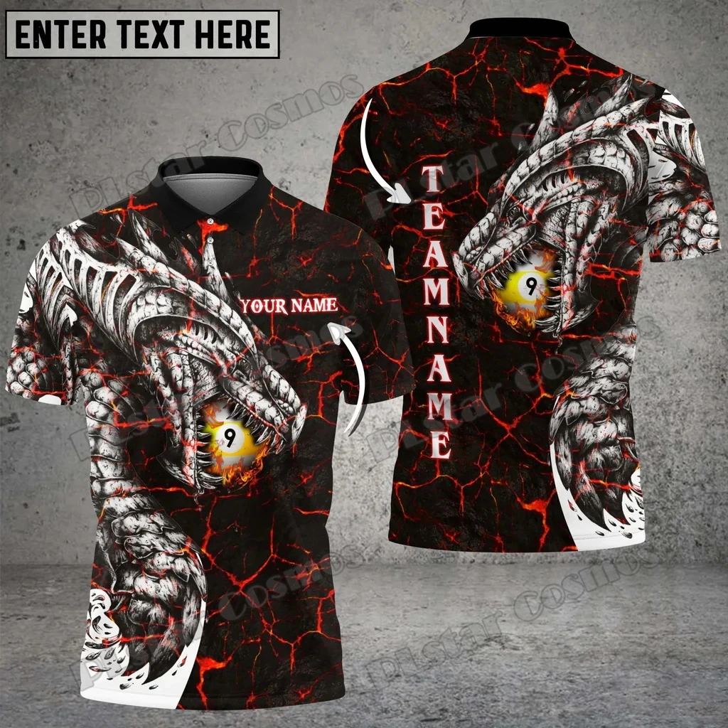 Billard malen Farbe Stil personal isierten Namen 3d überall gedruckt Herren Polos hirt Sommer Unisex lässig Polos hirt wk169 – Detail 14