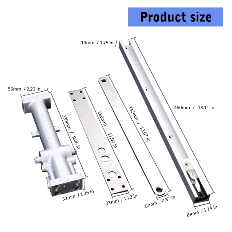 Multipurpose Secure and Quiet Hydraulic Door Closers Invisible Fitting, Adjustable Designs for Residential Use