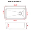 Digital Display Embossed Nano Sink with Pressurized Cup Washer and Two Waterfalls 29.5 Inch 6
