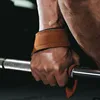 1Pair 4mm Cowhide Weight lifting Wrist Straps Fitness Bodybuilding Training Gym lifting straps NonSlip Gym Grip Deadlift Pull-up 2