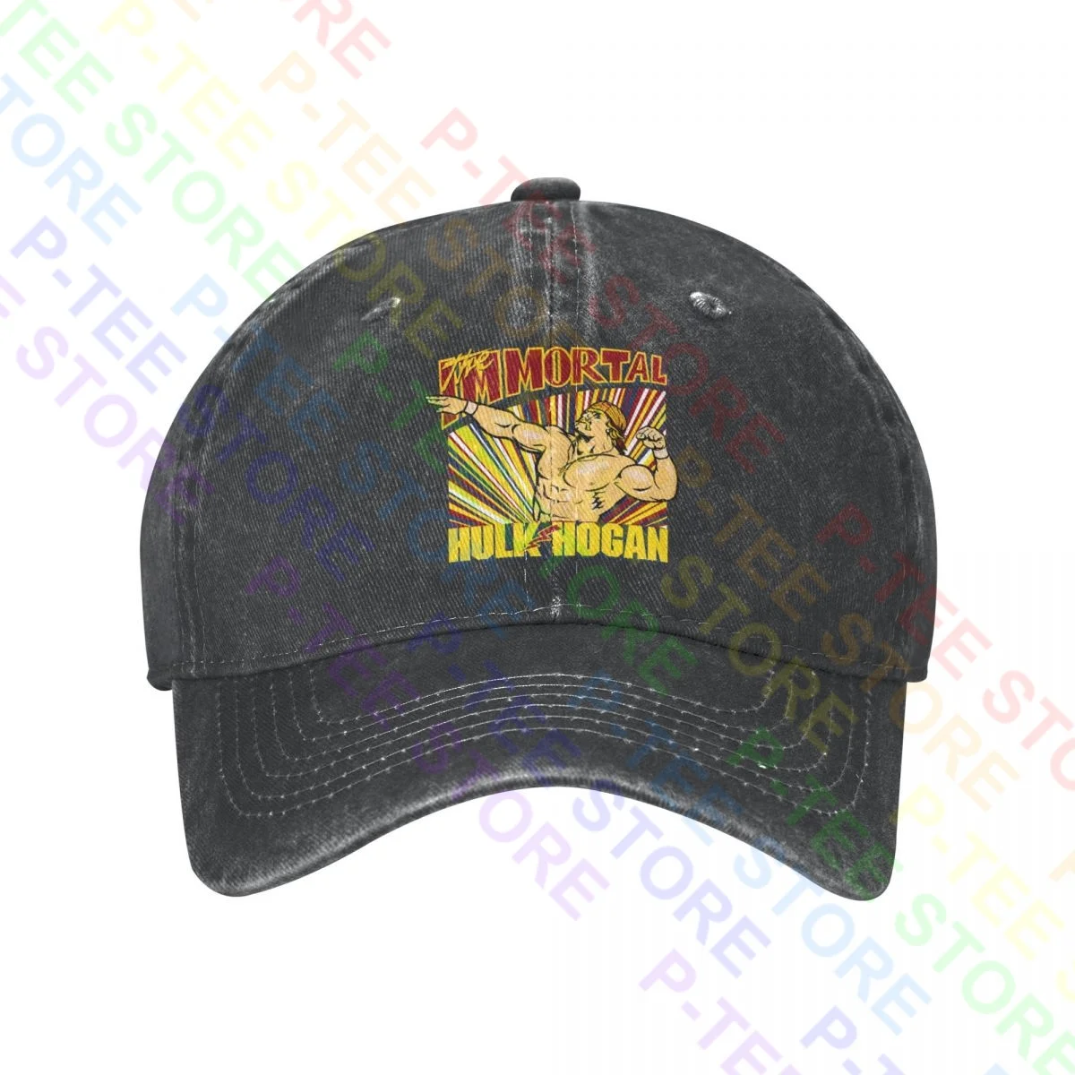 The Immortal Hulk Hogan Wwf 80S Hulkamania Berretto Da Baseball In Denim Lavato Cappelli Da Camionista Offerte Calde Premium