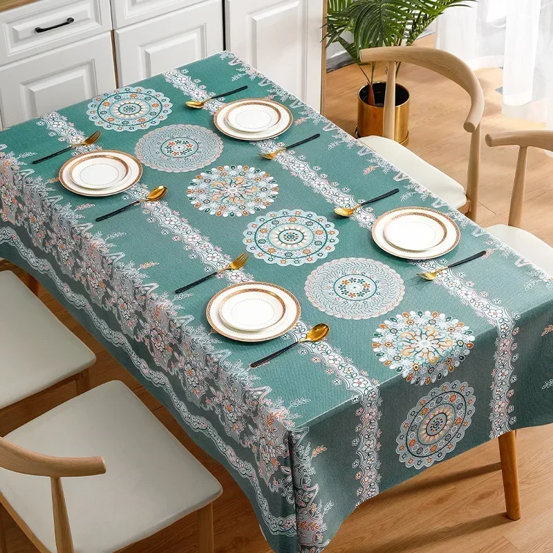 

2024 Waterproof Oil-proof Tablecloth Ins Wind Tea Table Cloth Yarn Fabric Cross-border Mesas Party Decorations