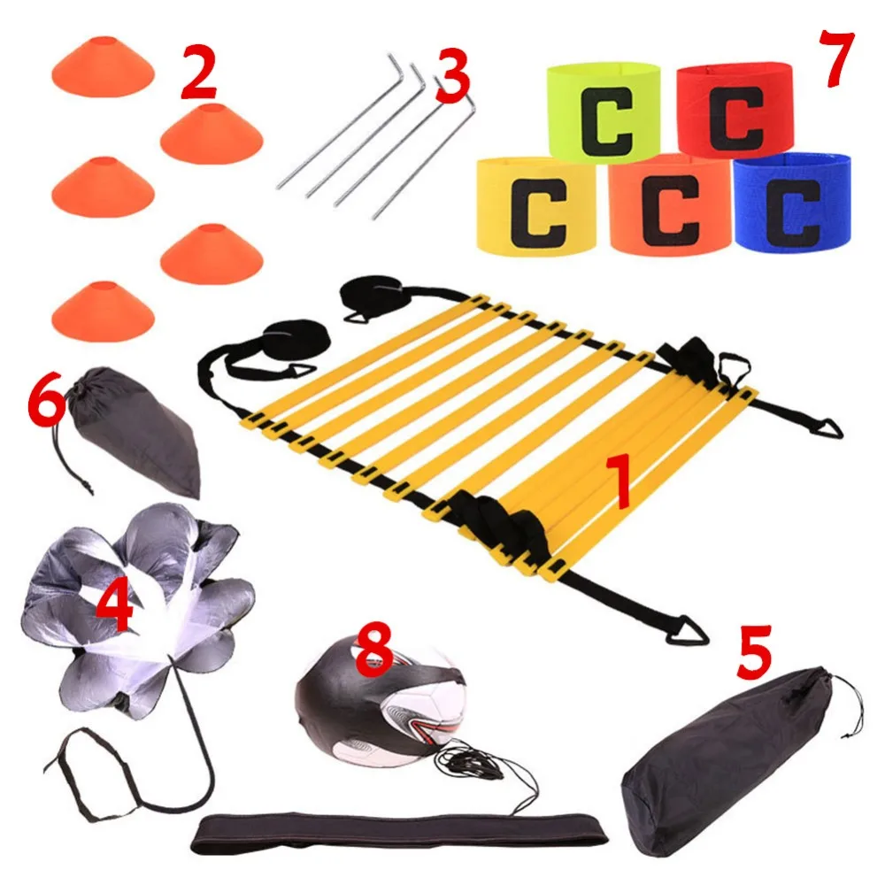 Football Training Set Resistance Umbrella Agile Ladder Sign Disc Speed ...