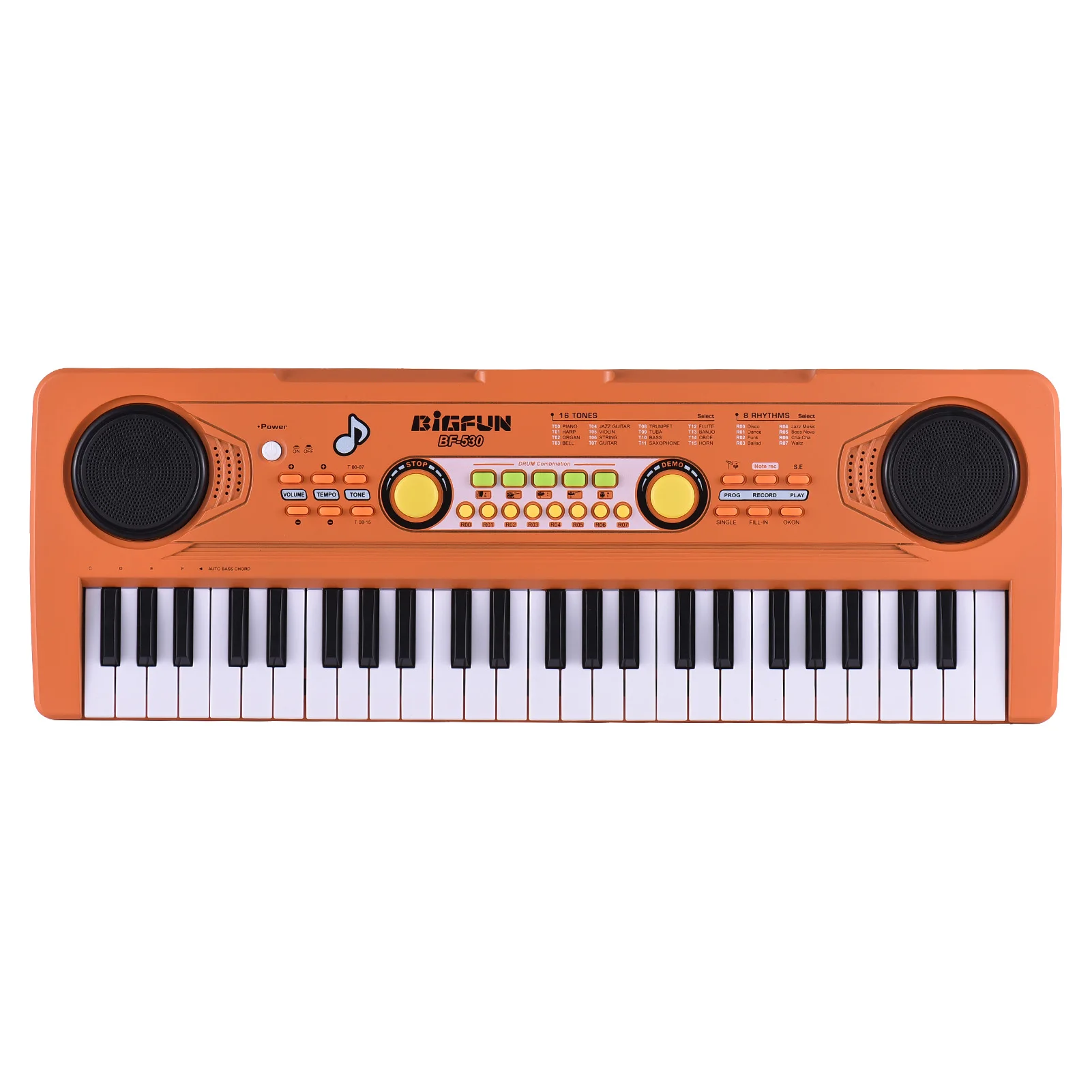 BIGFUN Keyboards Piano 49 Key Portable Electronic Keyboard Piano 16 Tones 8 Rhythms 5 Percussion 6 Demos Dual Speaker Musical