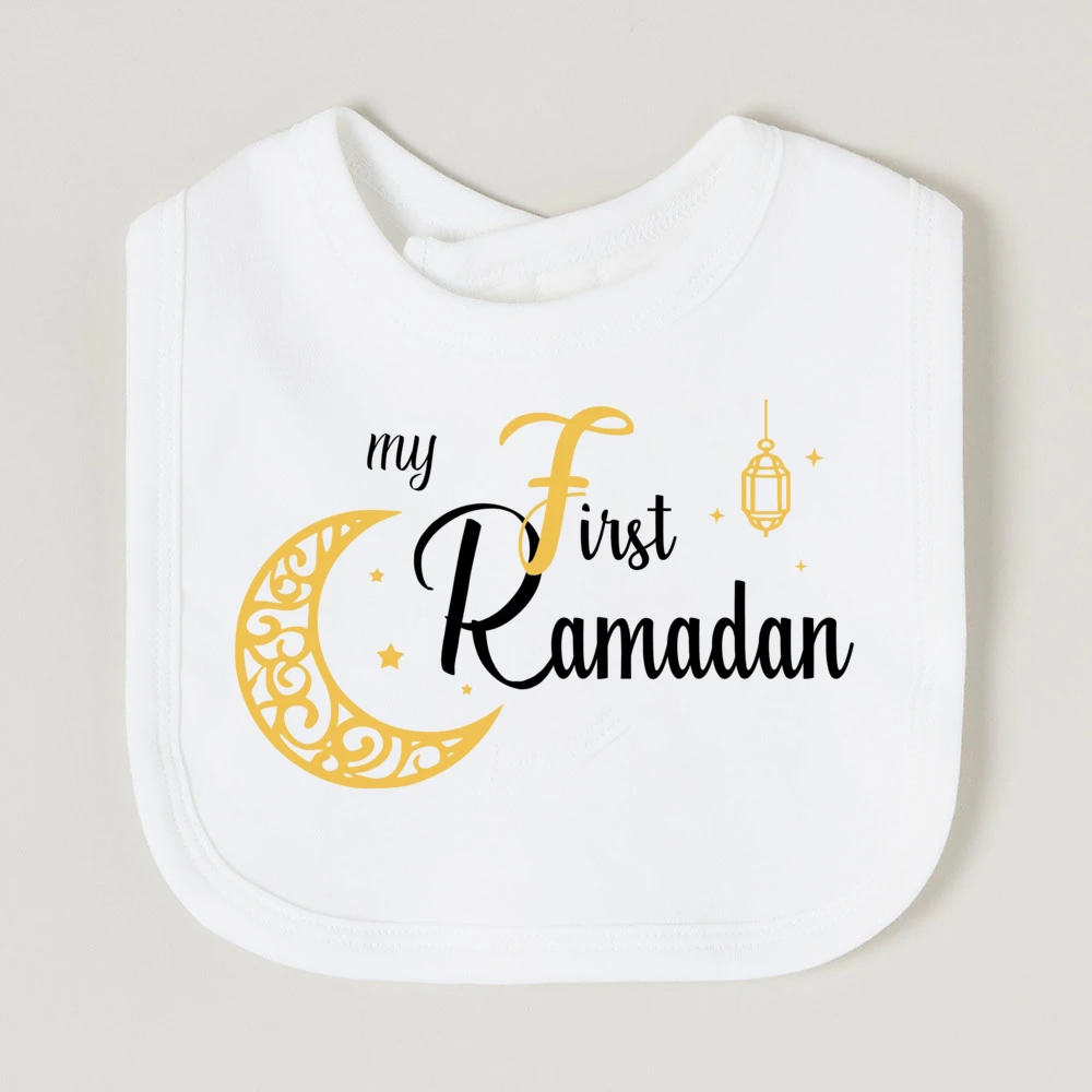 Moon Star My First Ramadan Baby Bibs Boys Girls Cotton Bib Newborn Saliva Bib Eid Mubarak Muslim Islamic Festival Keepsake Gift 6