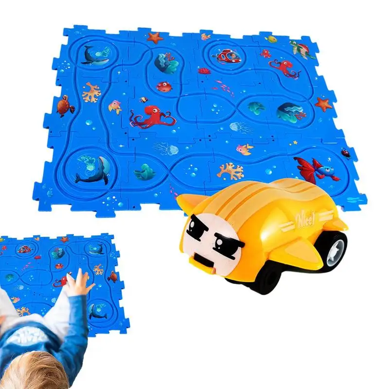 

Игрушечный трек-пазл детский, игрушечный набор «сделай сам» для сборки и сборки автомобиля, милый трек для дома, детского сада