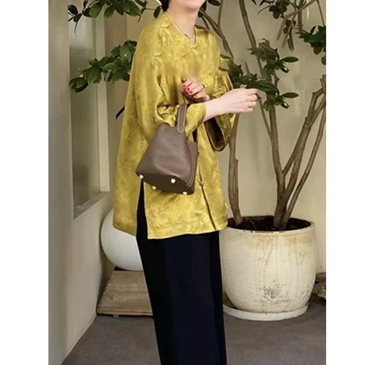 

Guofeng Glass Ruyi Decorative Button Guofeng Shirts 0818