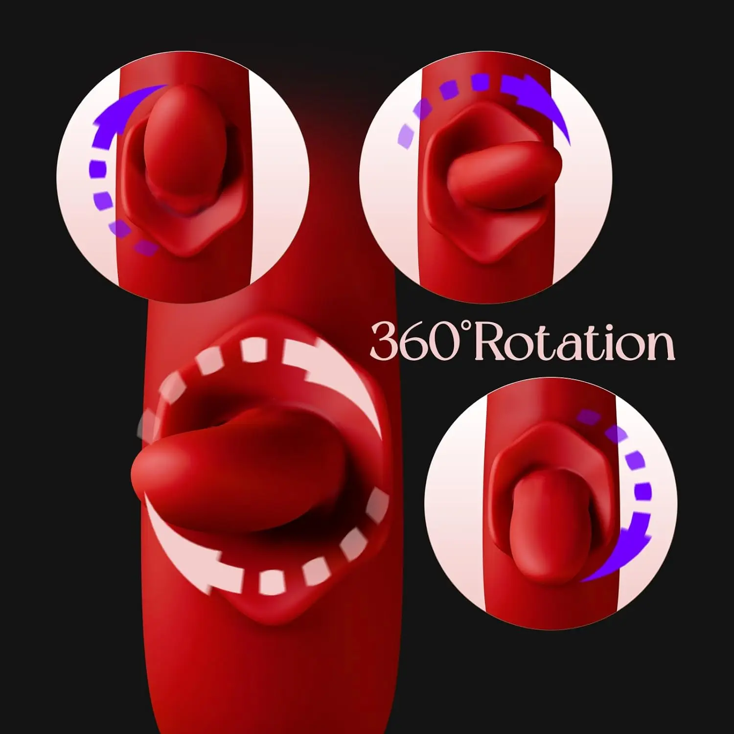 2 in 1 Clitoral Vibrators for Women 360 Rotation Tongue Thrusting Massager Female Dildo Vagina Masturbator Adult Sex Toys 18 female sex toys clit sucking vibrator clitoris vibrator vibrator sex toy
