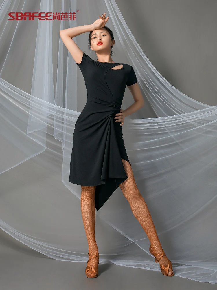 

Latin Practice Suit Female Adult Short Sleeved New Professional Summer Dance Dress