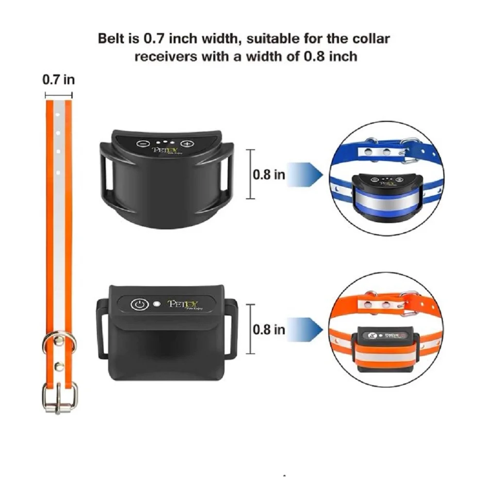 Pet Dog Training Collar Dog Collars Strap Replacement Collar for Shock Reflective Blue & Orange TPU Collar Adjustable Classic Dog Collar Strap pet dog training collar