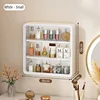 No Drill Bathroom Organizer – Multi-Layer Transparent Cosmetic Display Cabinet with Removable Shelves 6