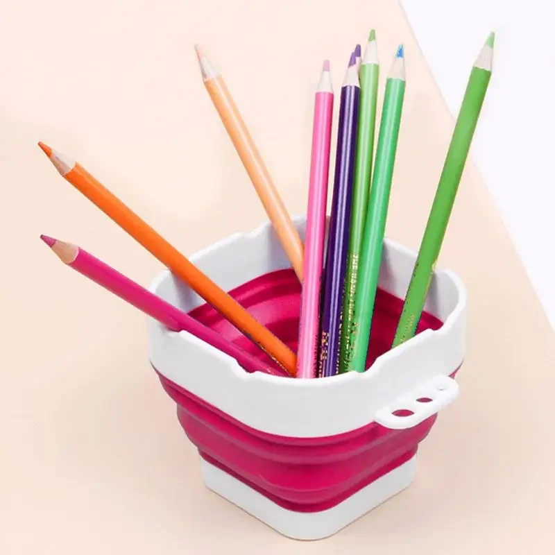 Collapsible Paint Brush Cup Portable Washer 1.2L Washing Bucket Holder Cleaner Painting Water