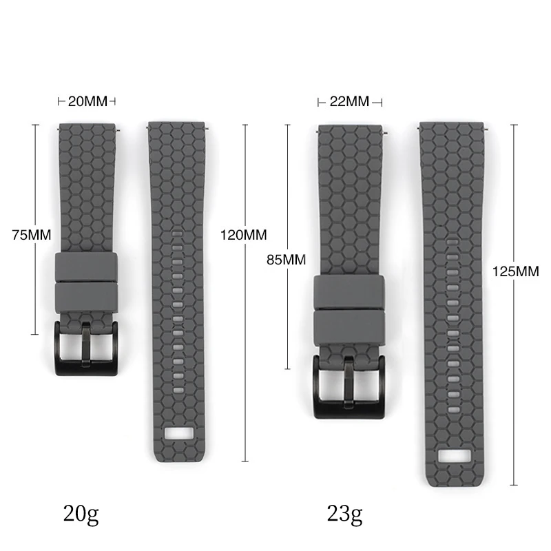 Soft Silicone Watch Band 20mm 22mm for Samsung Breathable Waterproof Men Watch Strap Honeycomb Pattern Replacement for Huawei