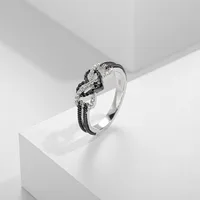 Seulement Love Black Infinity Heart Couple Rings for Women Men Stainless Steel Jewelry for New Listing Gothic Accessories - Image 3