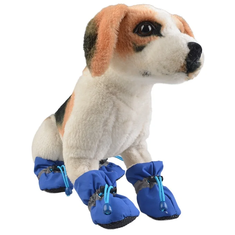 Title 20, 4pcs/set Waterproof Pet Dog Shoes Anti-slip Rai...