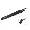 Stainless Steel Black Curved Straight Eyebrow Tweezers Anti Acid Nipper Rhinestone Picking Tool False Eyelash Nail Art Tool 2