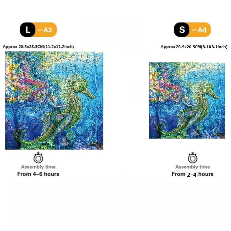 ZFX Penguin Seahorse Dragon Phoenix Animals Puzzles Unique Shape High Quality Jigsaw Puzzle Wooden Puzzle Best Gift For Child