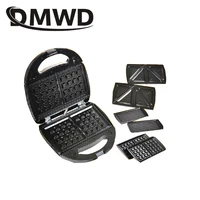 DMWD 3 in 1 Electric MINI Egg Waffle Sandwich Maker Grilling Plates Breakfast Baking Machine Panini Toaster Bread Frying Pan EU 1