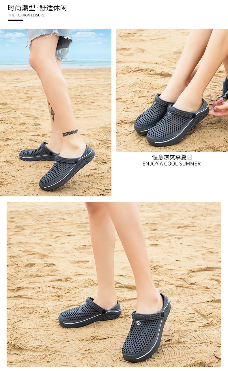 EVA-Clogs für Paare, Hausschuhe, flache Sandalen, Damen und Herren, Sommer-Hausschuhe, Gartenschuhe, Strandschuhe, ultraleichter und weicher Clog – Detail 14