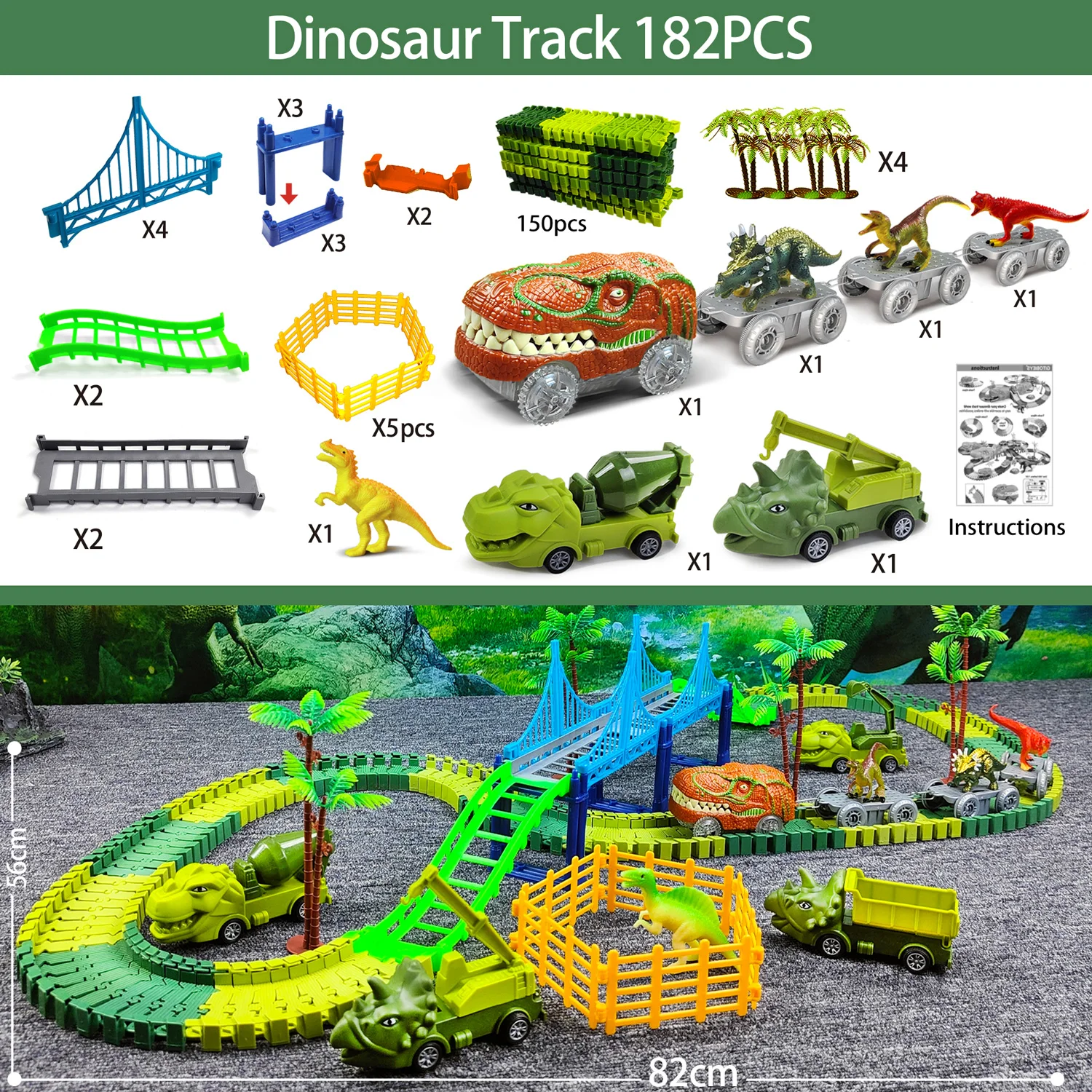 182PCS Track set