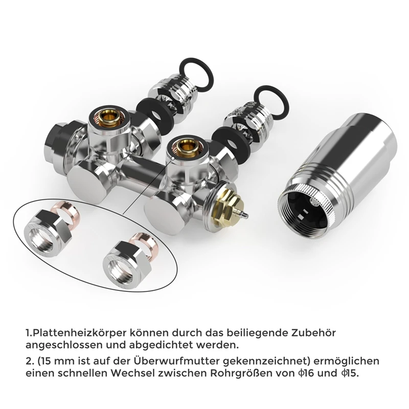 Multiblock Radiator Center Connection Valve Fittings Set Radiator Center Connection