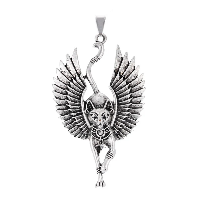 

DIY Handmade Creative Charms Statue Cat Pendants For Necklace Egyptian Sphinx Jewelry Making Findings Components