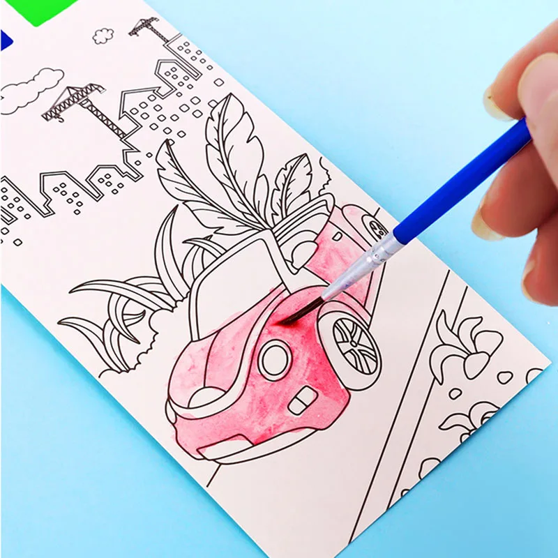 Paint with Water Books Reusable Pages No-Mess Art Book with Water Pen  Travel Toy for 3 4 5 6 Years Kids Toddlers - AliExpress