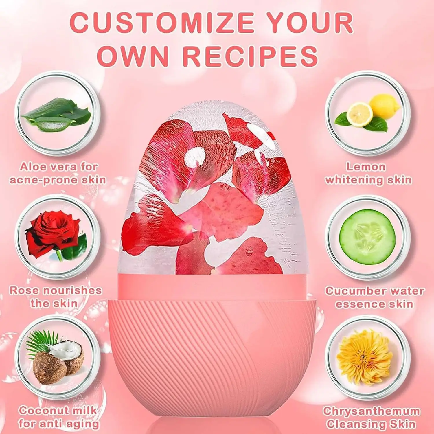 Ice Face Roller  Cold Silicone Ice Face Roller for Glowing Facial for Puffy Eyes for Women Travel Spa Home Post Gym Recovery